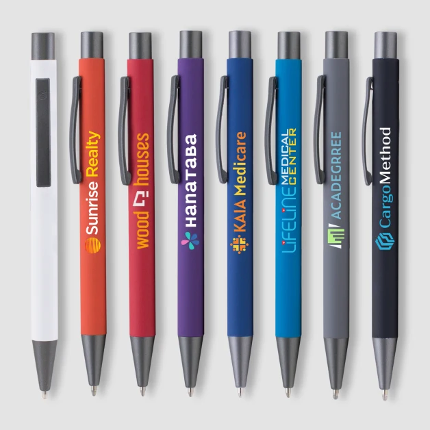 Stylo bille publicitaire Bowie softy en aluminium recyclé