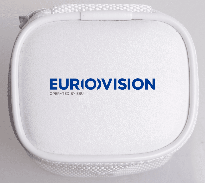 eurovision white pouch
